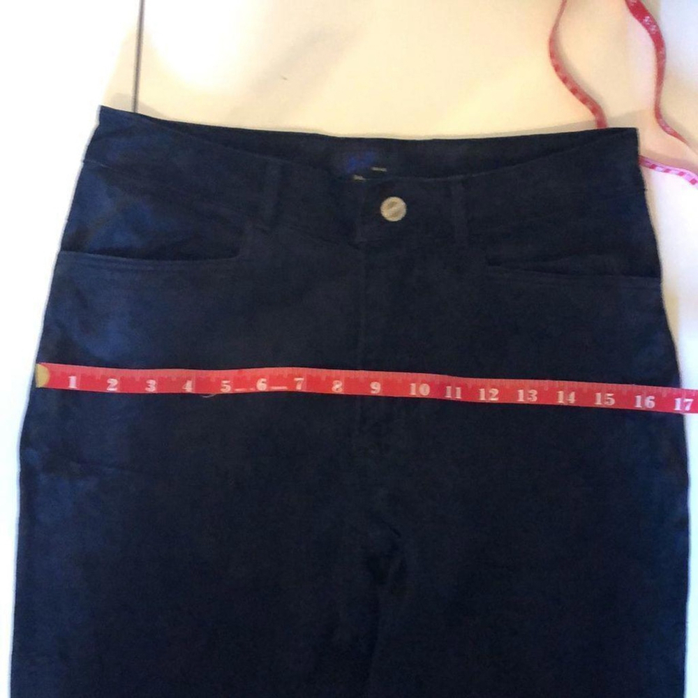 Jou Jou Stylish Black Suede 100% Leather Pants for Casual Wear - Size 9/10 - Picture 4 of 5